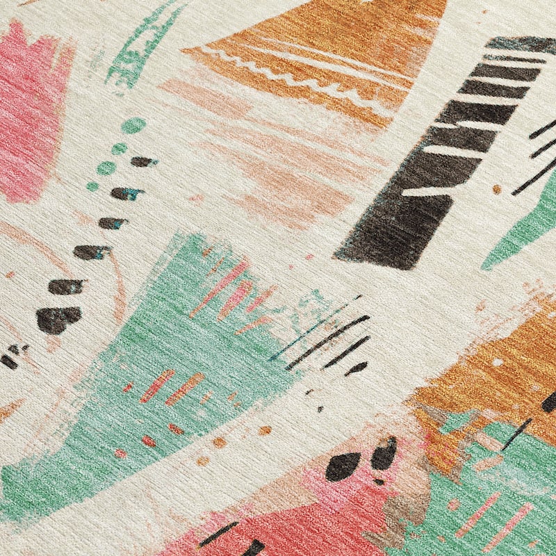 HomeRoots Abstract Transitional Rectangle Outdoor Rug