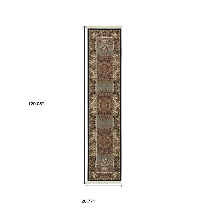 HomeRootsMedallion Traditional Runner Area Rug
