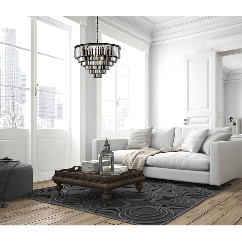 Royce Edge 33-Light Matte Black Chandelier