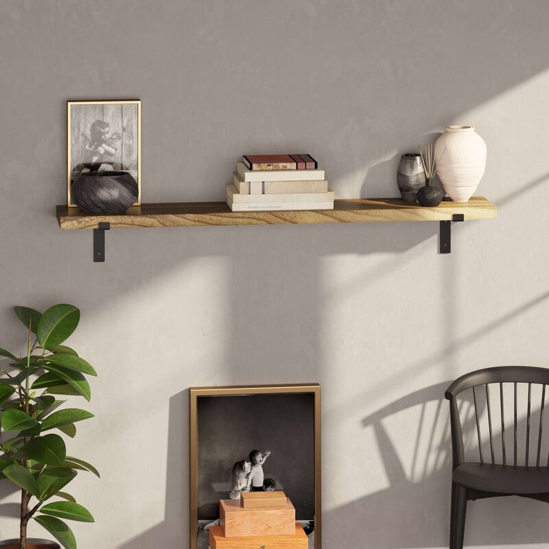 Wallniture Menton 48-60-72-84 inch Long, 9.25" Deep, 1.5" thick Floating Wall Shelf for Wall, Office Decor, Rustic Decor, 1 Pc