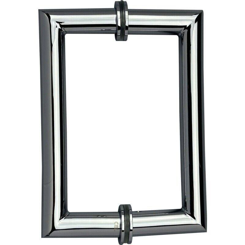 CEL 8"x 8" Mitered Corner Back to Back Shower Door Pull Handles - Polished Chrome