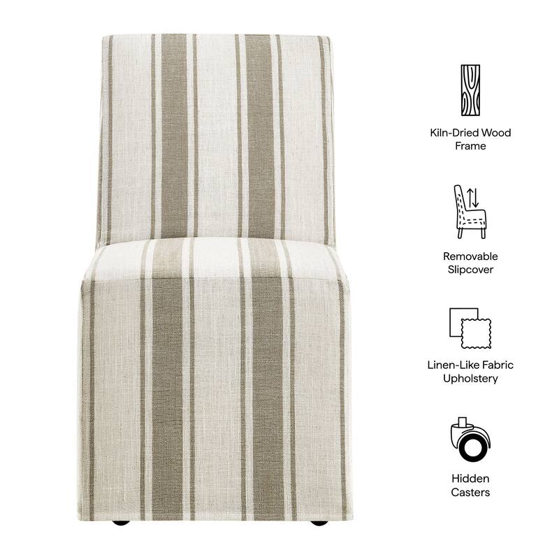 Tessera Striped Slipcovered Dining Side Chair