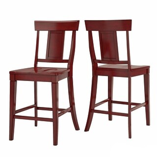 Elena Berry Red Extendable Counter Height Dining Set with Panel Back Chairs by iNSPIRE Q Classic