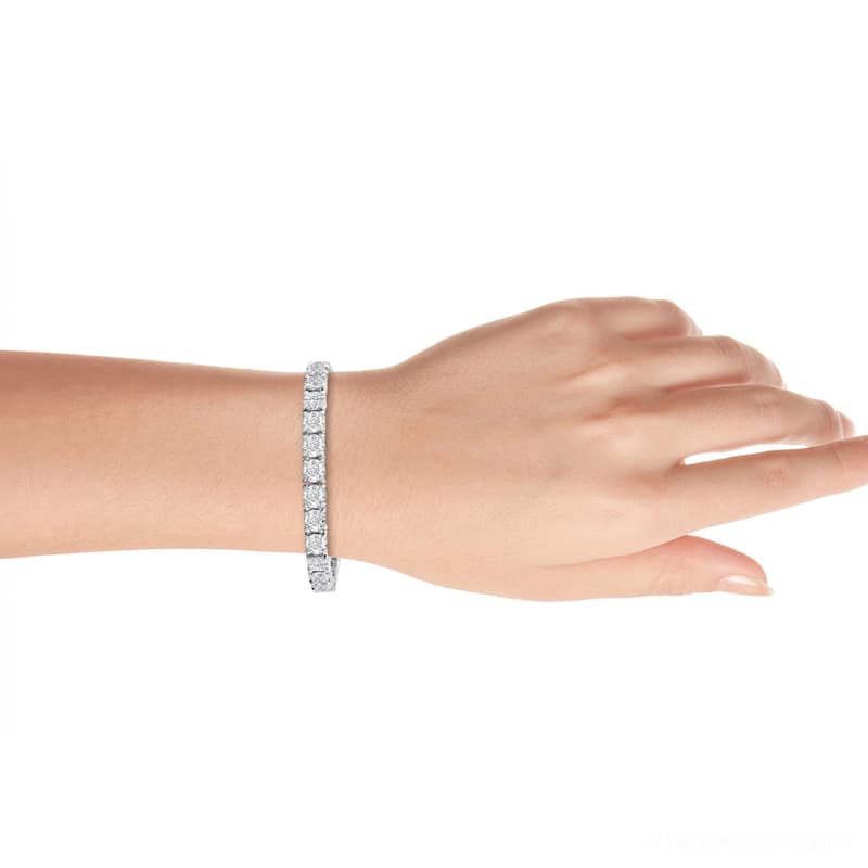 20 Ct Lab Grown Diamond Tennis Bracelet White Gold 7"