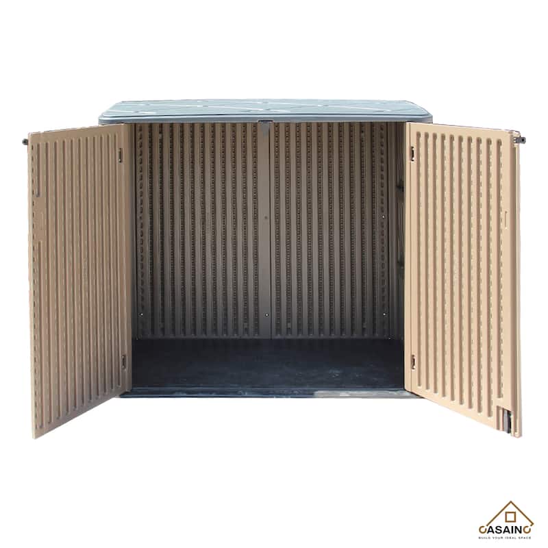 53 in. W x 34 in. D x 47 in. H Coffee HDPE Outdoor Storage Cabinet - N/A