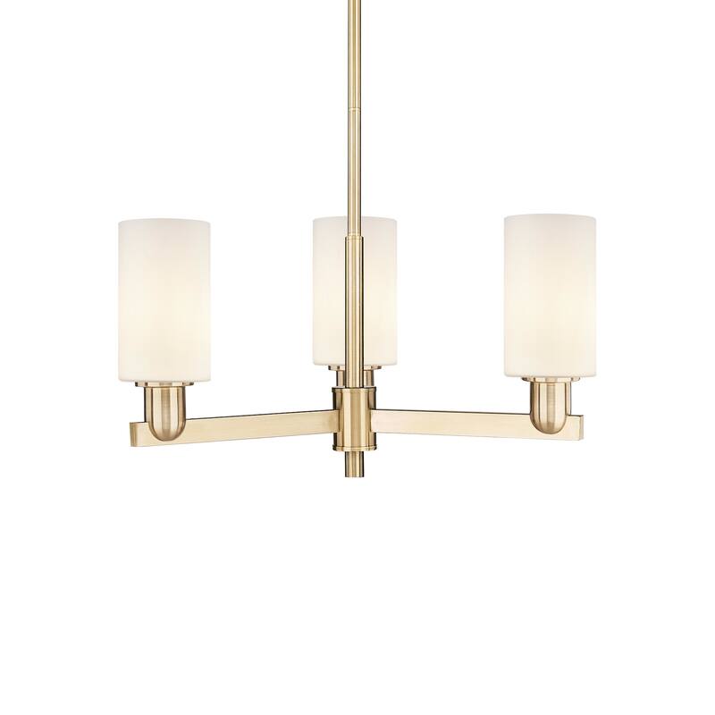 Innovations Lighting 716-3CR-11-26 Clymer Chandelier Clymer 3 Light - Champagne Bronze / Matte White