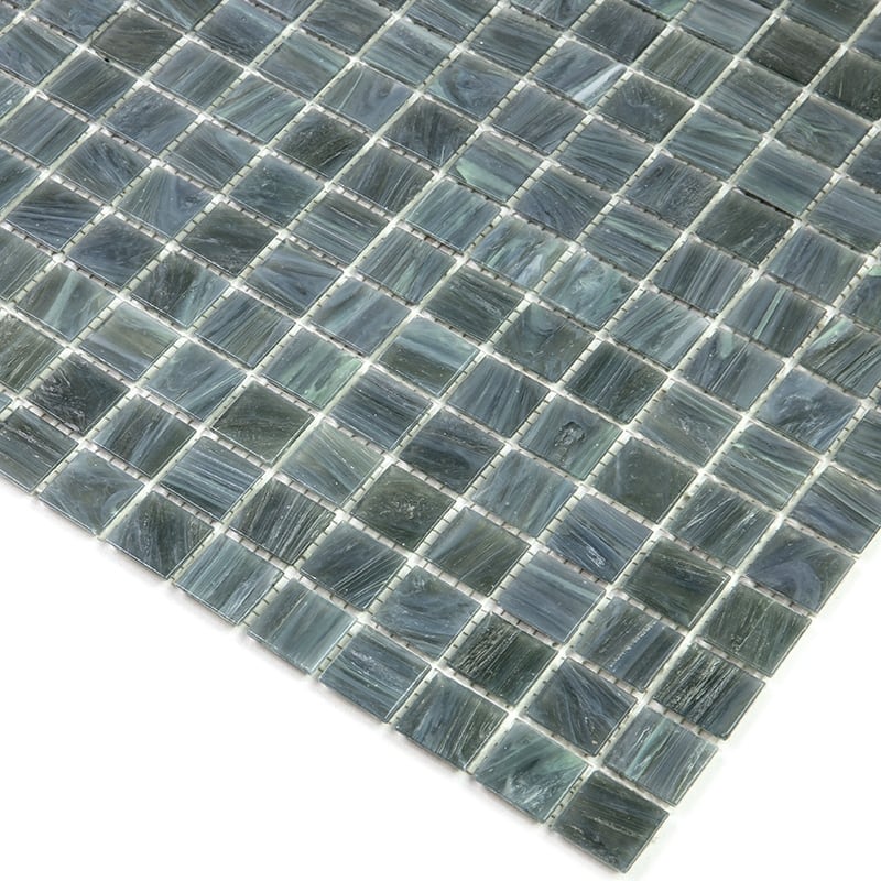 Apollo tile 12" x 12" Celestial Glossy Cadet Gray Glass Tile (20 sq ft/case) - 20 Pack