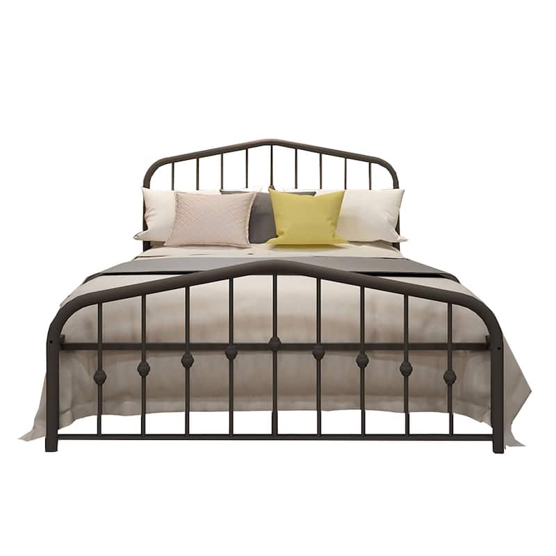 Goutwel Metal Platform Bed Frame with Vintage Headboard