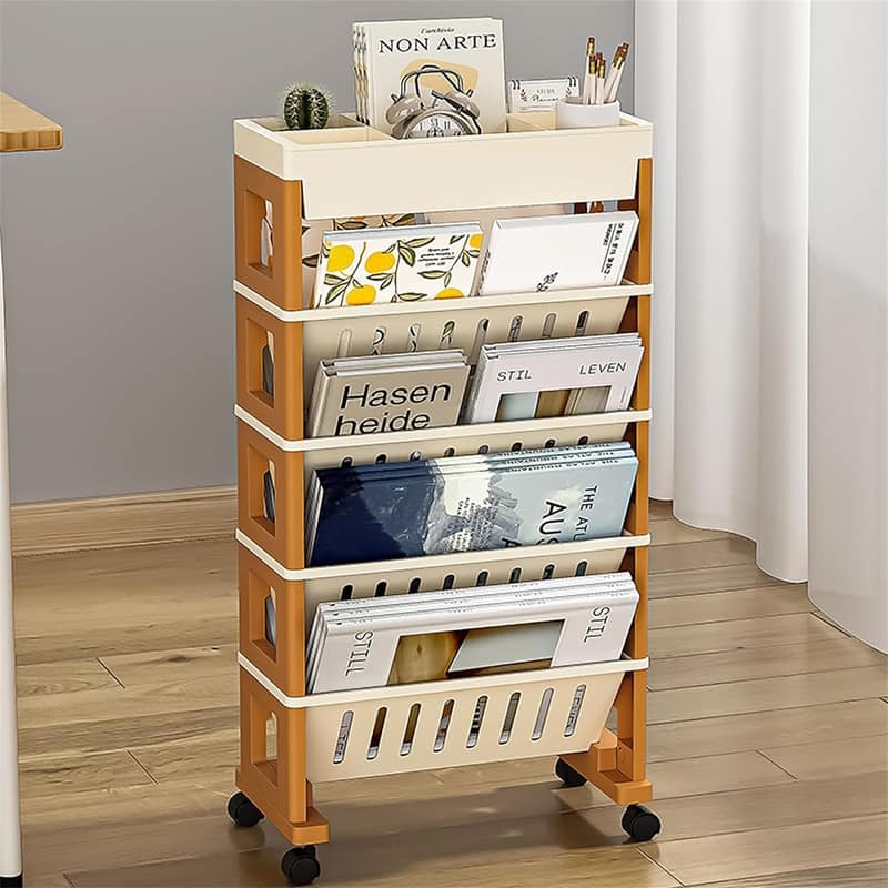 5 Tier Book Rack Storage Bookshelf - 7.1"D x 15.7"W x 29.9"H