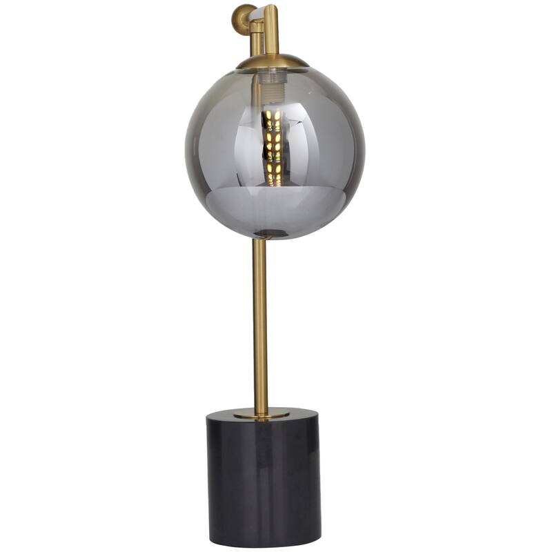 Metal Orb Room Desk Lamp with Marble Base - Silver - Roche River Decor - Silver