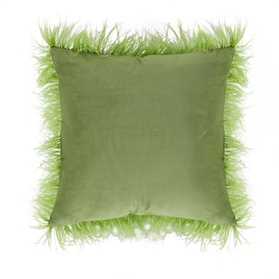 Cotton Fabric Pillow Decorative - Green - Roche River Decor