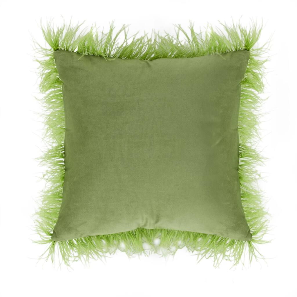 Cotton Fabric Pillow Decorative - Green - Roche River Decor