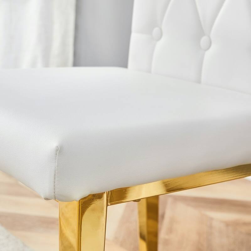 4PCS Gold Metal Legs Dining Chairs
