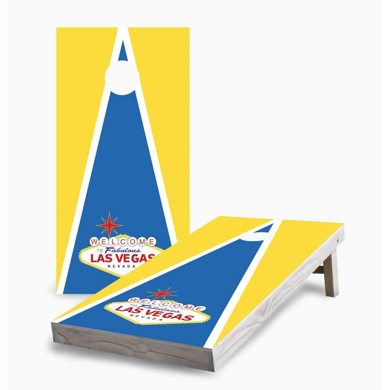 Las Vegas Triangle Cornhole Game (Choose Wraps or Boards) - 2x4 Boards (24" x 48") - Include Case + Hole Lights