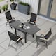 Option 5PC-DarkGrey-Table&Black-Chair