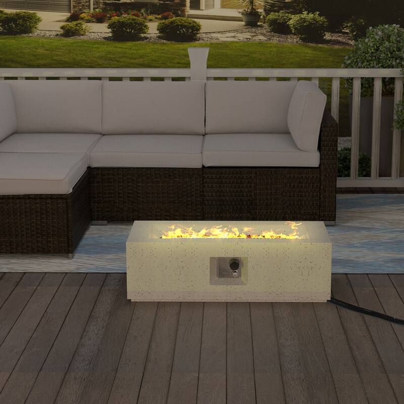 COSIEST 42'' Outdoor Rectangle Propane Fire Pit Table, 50000BTU - 42"*17"*13"