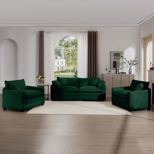 Sofa Set - Includes One 2-Seater and Two Single Sofas with Soft
