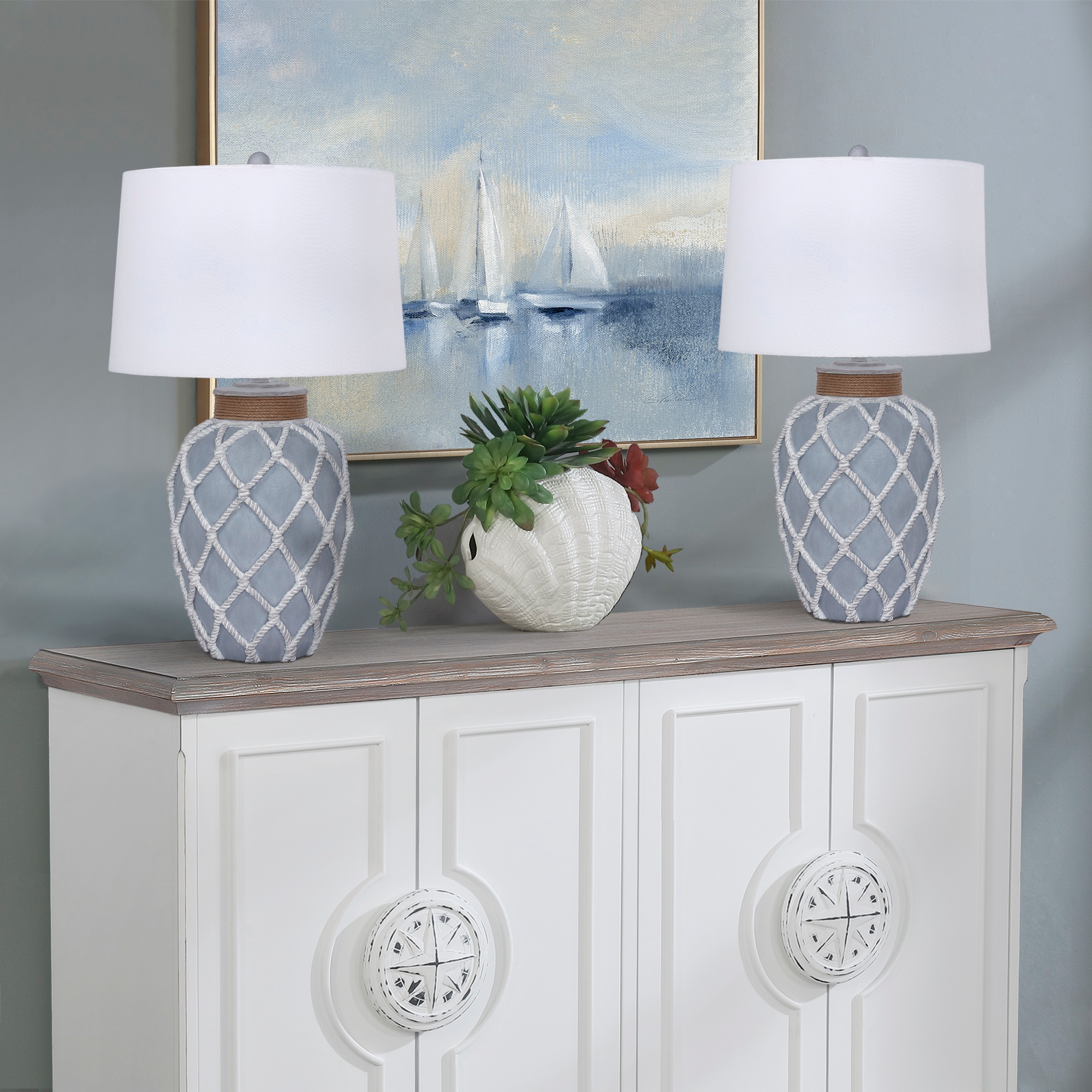 Coastal shutter table deals lamp