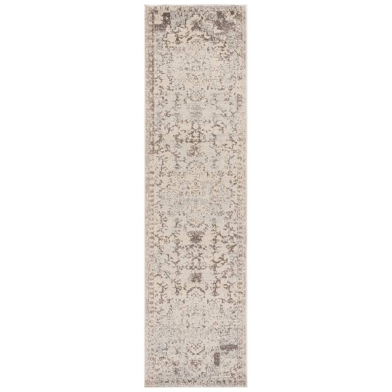 SAFAVIEH Madison Katelijne Boho Medallion Distressed Area Rug - 2' x 8' Runner - Ivory/Beige Grey