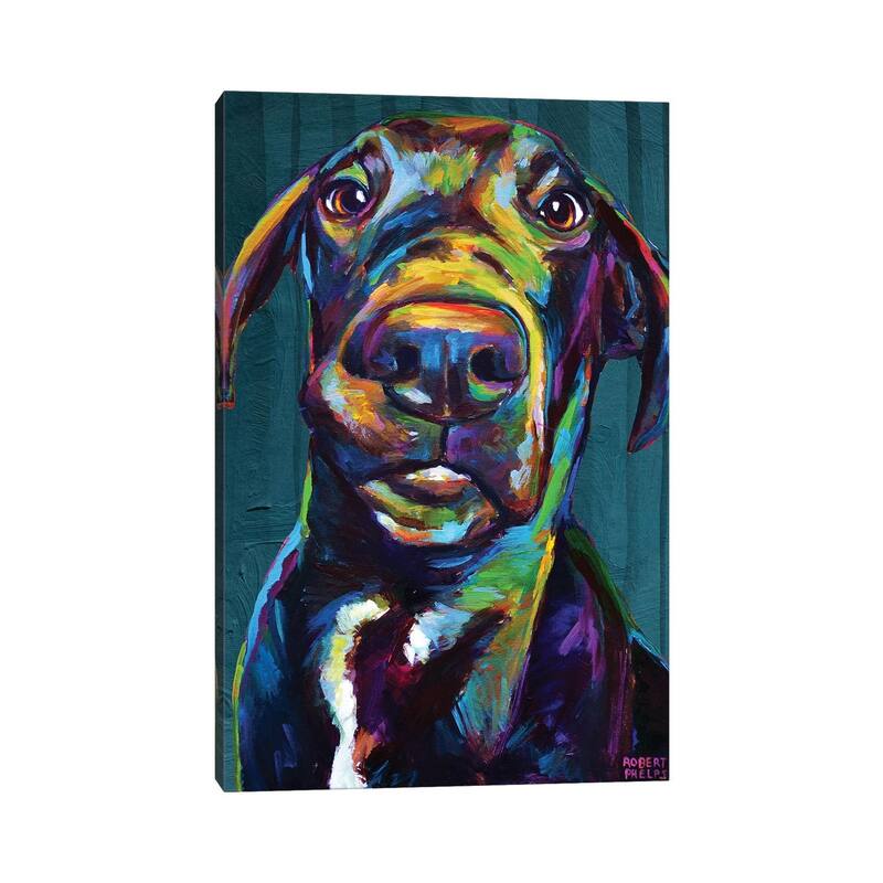 iCanvas "Great Dane On Blue" by Robert Phelps Canvas Print