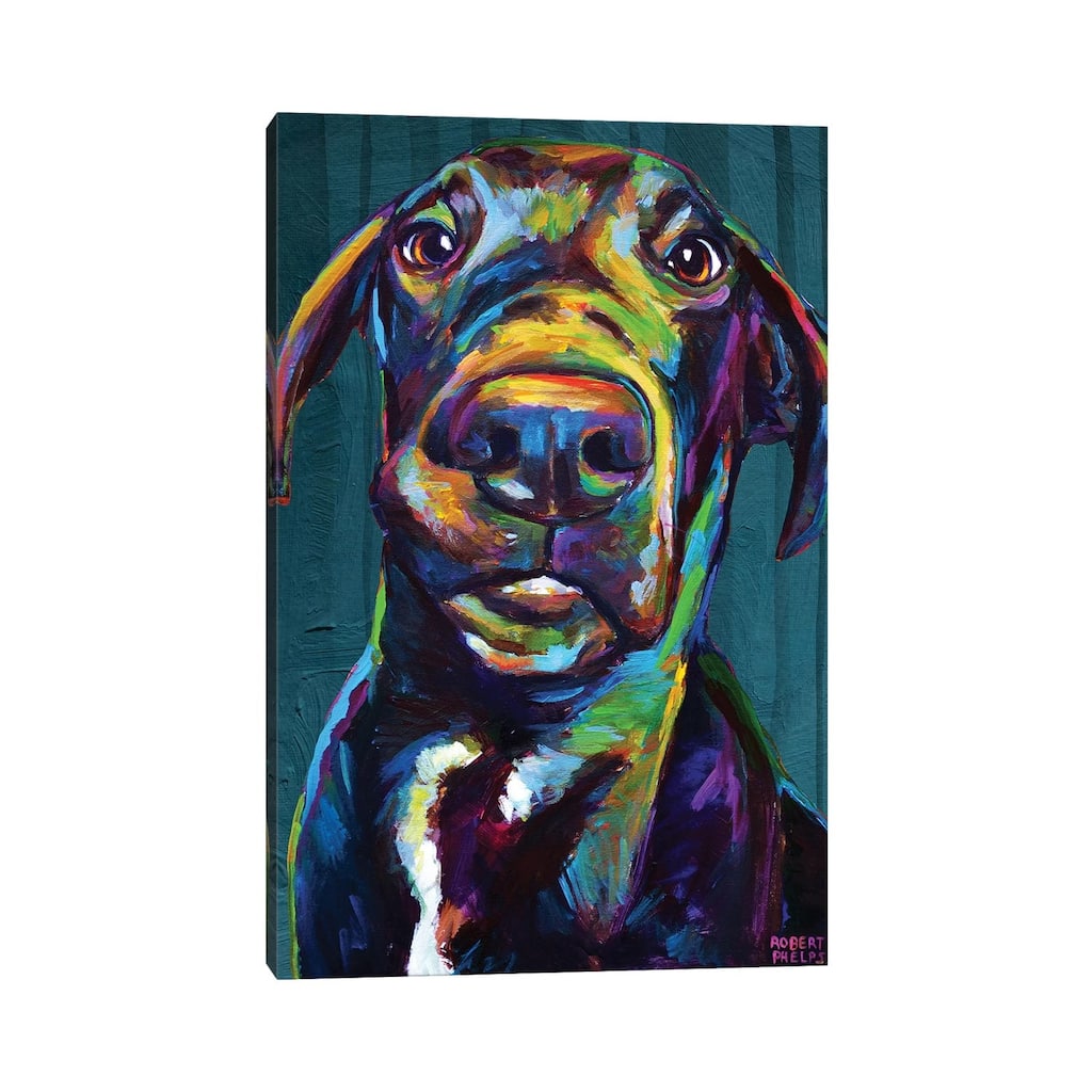 iCanvas "Great Dane On Blue" by Robert Phelps Canvas Print