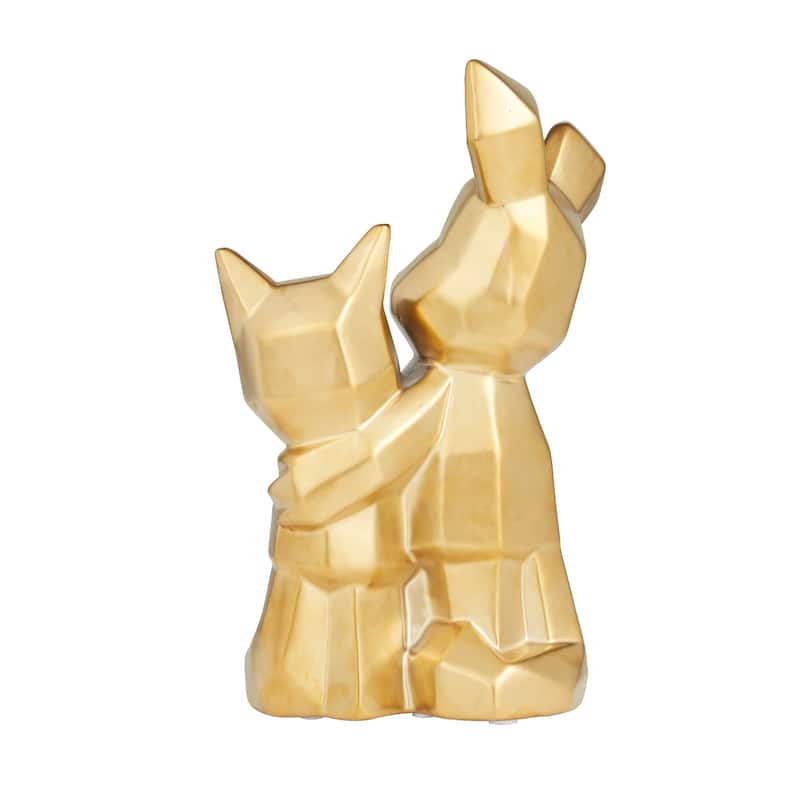 Porcelain Cubist Dog Sculpture - 8 x 5 x 12