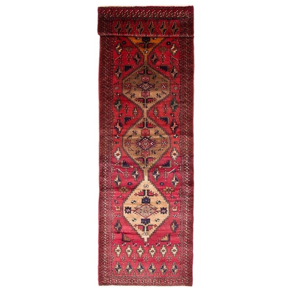 slide 2 of 9, ECARPETGALLERY Hand-knotted Andelz Red Wool Rug - 3'6 x 12'10 Red - 3'6 x 12'10