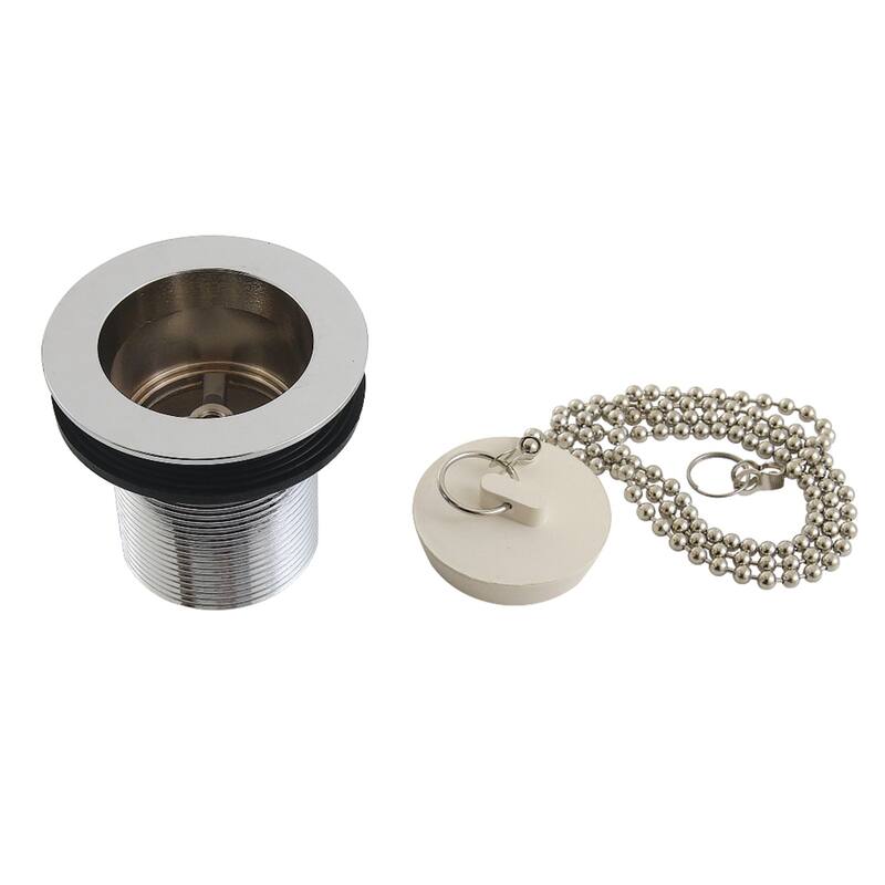 Made To Match 1-1/2-Inch Chain and Stopper Tub Drain with 2-Inch Body Thread - Polished Chrome