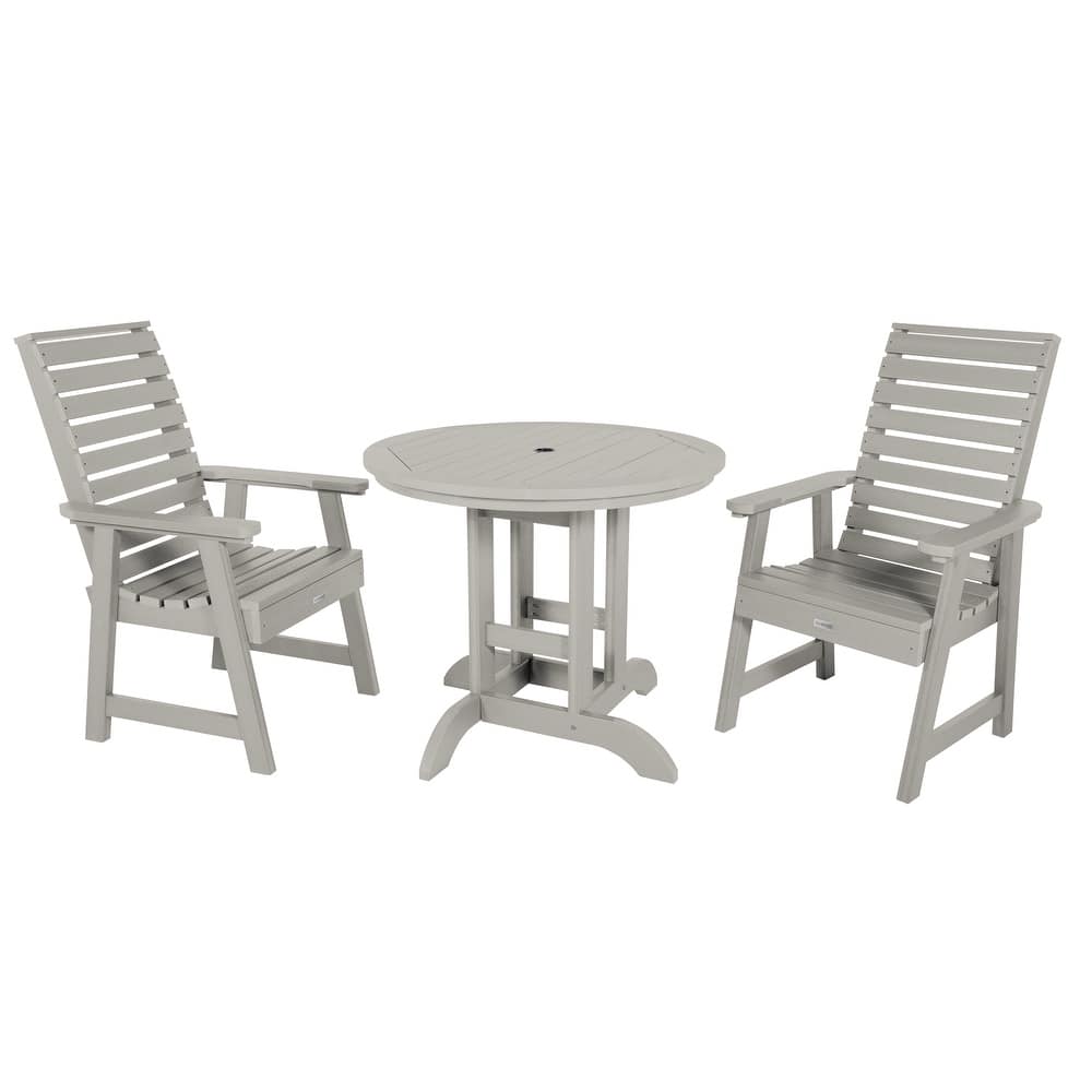 Weatherly 3-piece Outdoor Dining Set - 36" Round Table, Dining-height