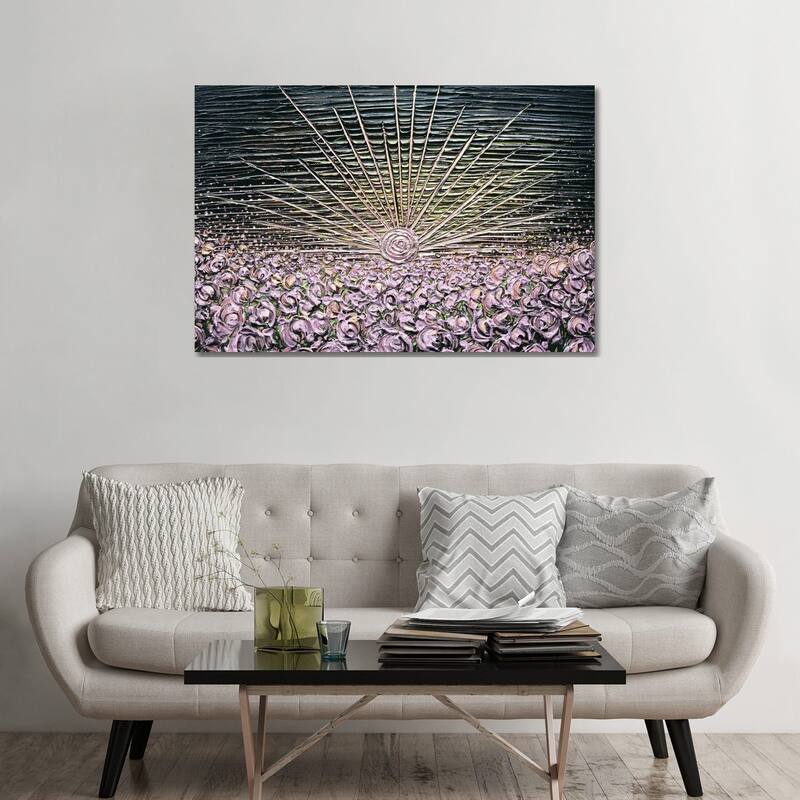 iCanvas "Glowing Hearts - Lavender Gold" by Nada Khatib Canvas Print - 32x48x1.5