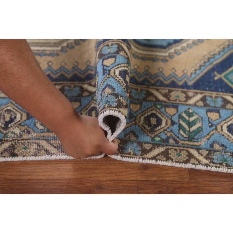 Bakhtiari Persian Vintage Area Rug Hand-Knotted Geometric Wool Carpet - 4'7"x 6'6"