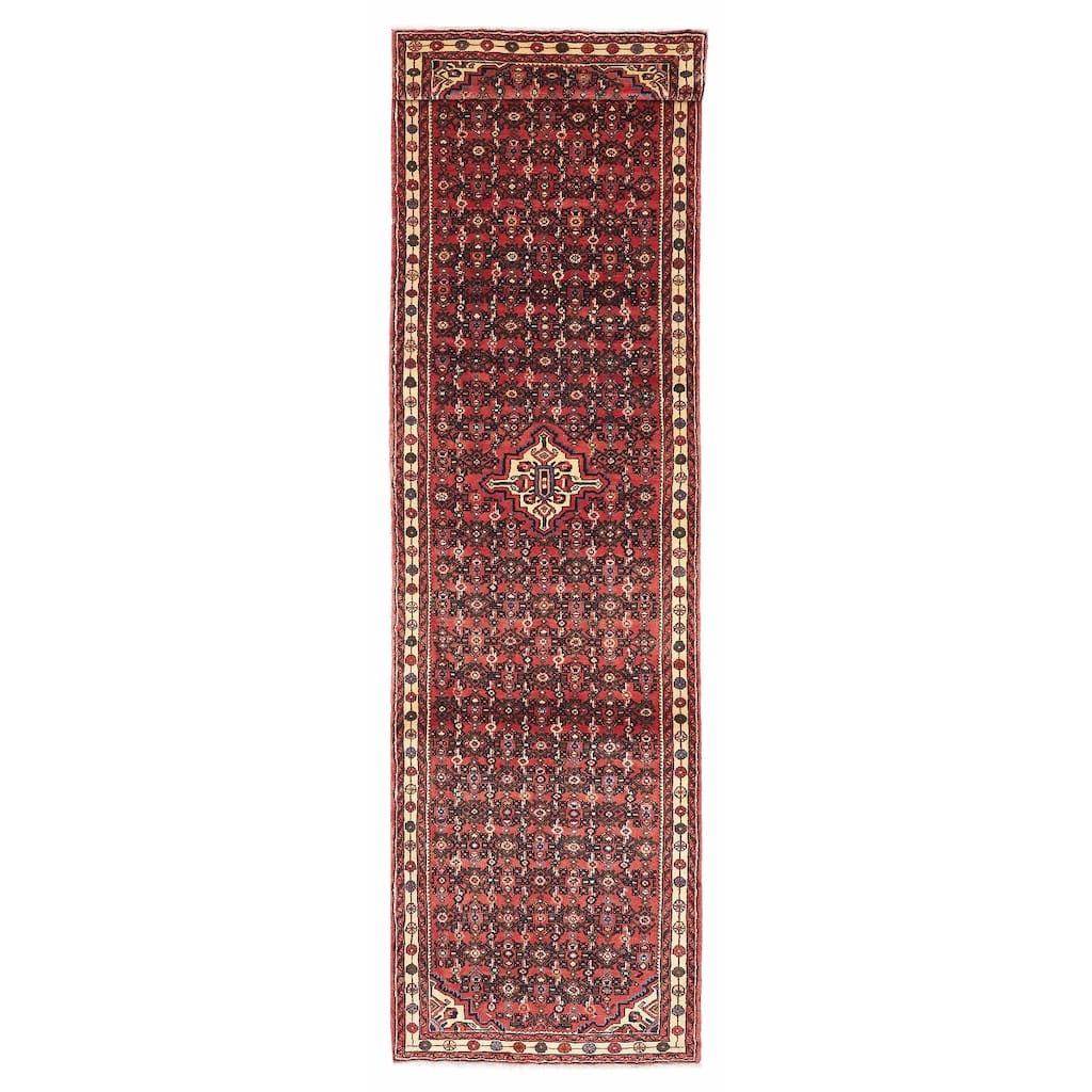 ECARPETGALLERY Hand-knotted Andelz Red Wool Rug - 3'4 x 12'11