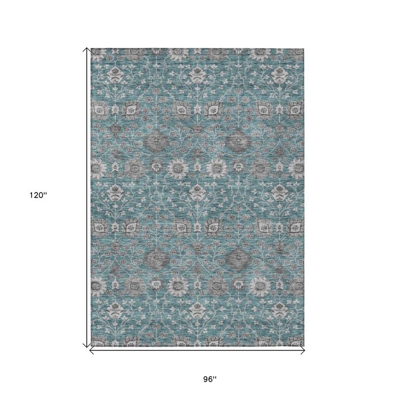 HomeRoots Floral Transitional Rectangle Outdoor Rug