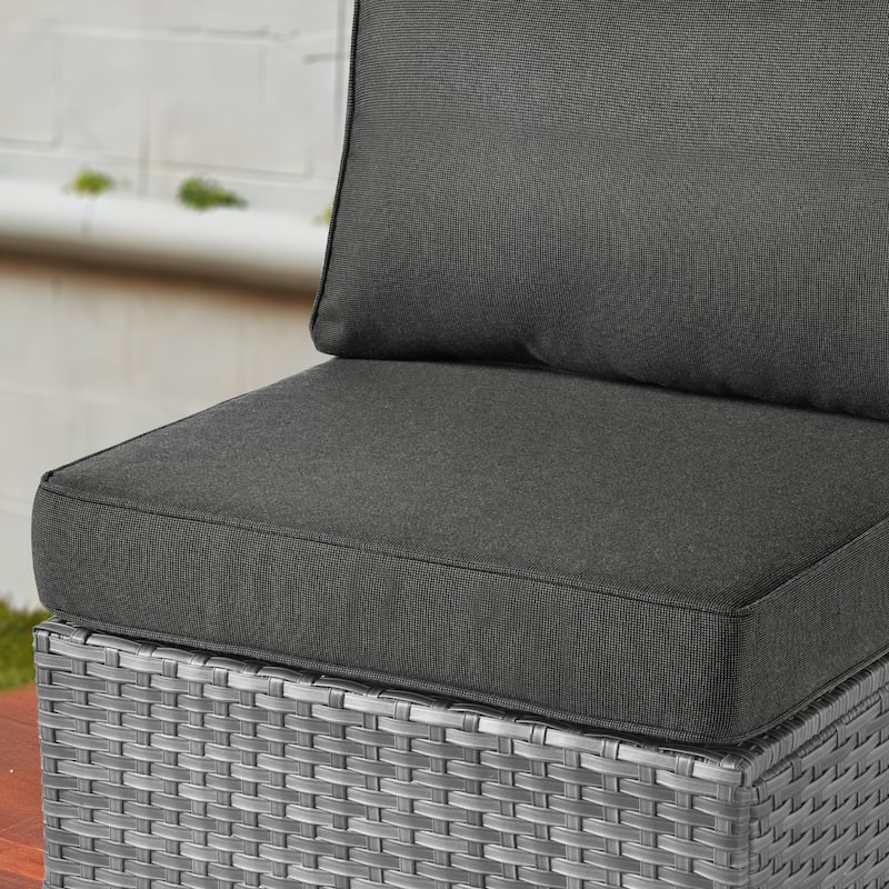 OVIOS 7-Piece Low Profile Deep Seat Wicker Outdoor Patio Furniture Set