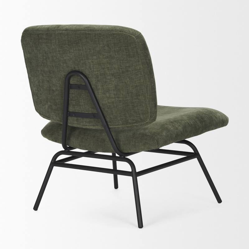 Nora Charcoal Fabric w/ Matte Black Metal Legs Accent Chair - 30.8L x 25.4W x 31.9H