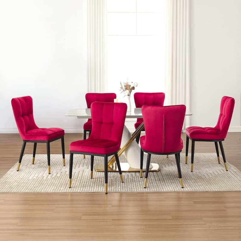Modern Velvet Upholstered Dining Chairs, Set of 2/4 - 35.8"H x 18.9"W x 23.2"D