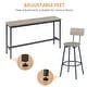 preview thumbnail 7 of 8, Rustic Long Bar Table Set with 3 PU Upholstered Bar Stools for Kitchen Breakfast Table