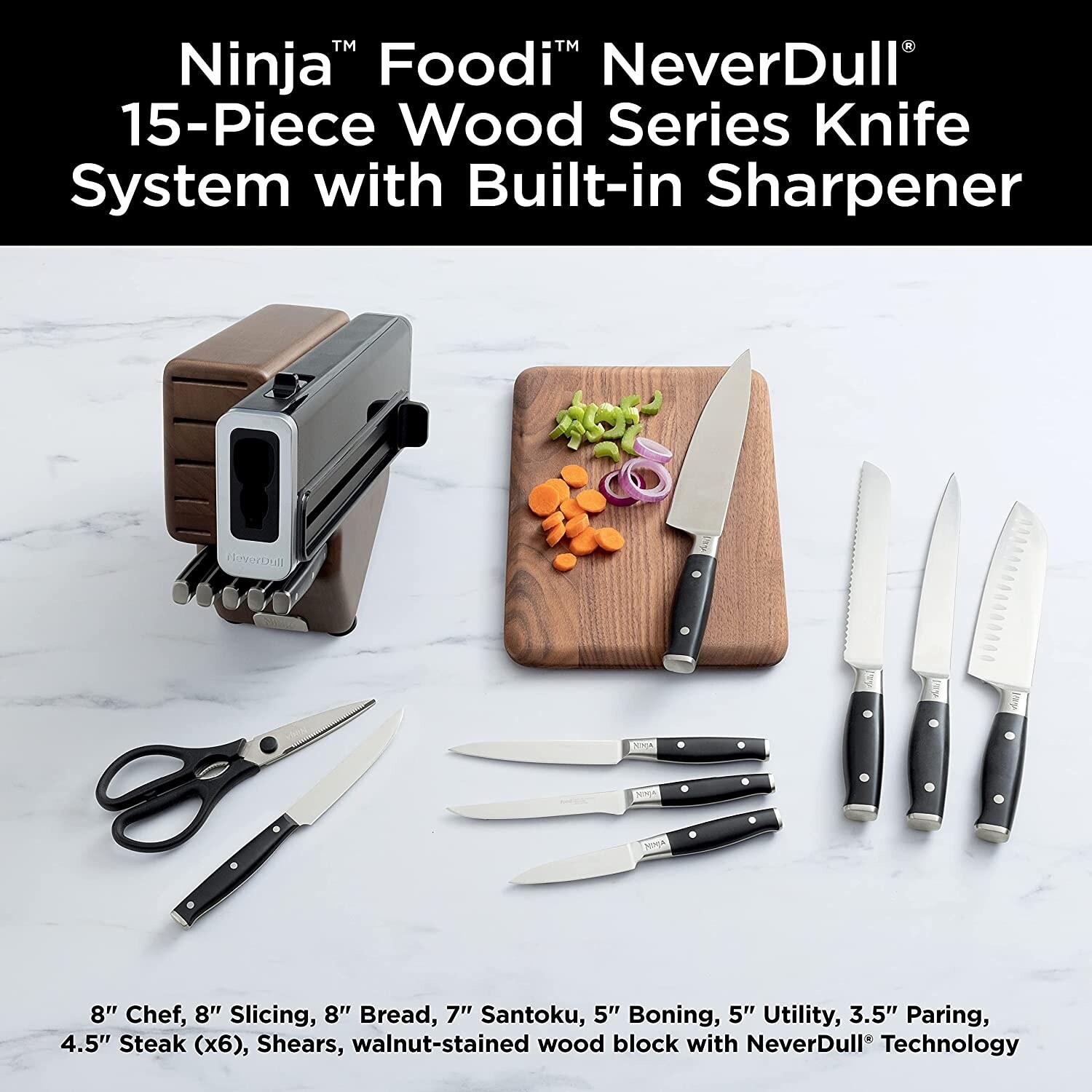Ninja K52015 Foodi NeverDull 15 Piece Premium Knife System - Stainless  Steel - Bed Bath & Beyond - 37530703