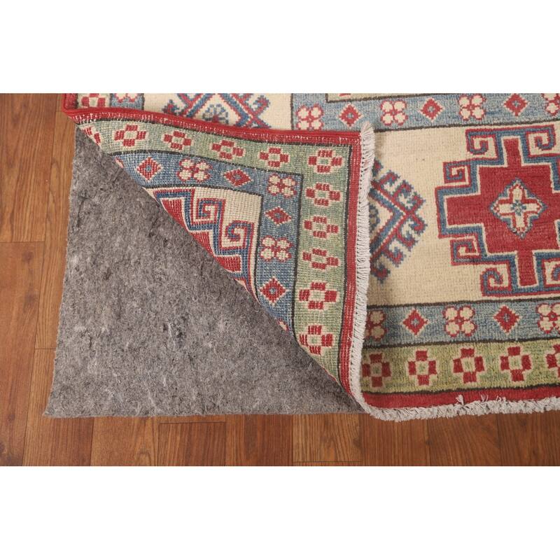 Red Kazak Rug Hand-Knotted Oriental Wool Carpet - 8'2"x 12'2"