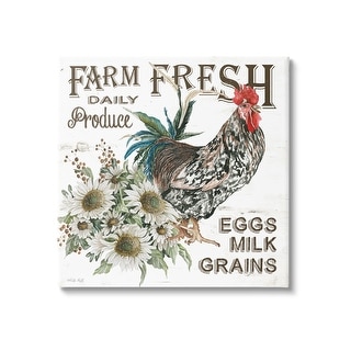 Stupell Farm Fresh Country Hen Canvas Wall Art Design by Cindy Jacobs ...