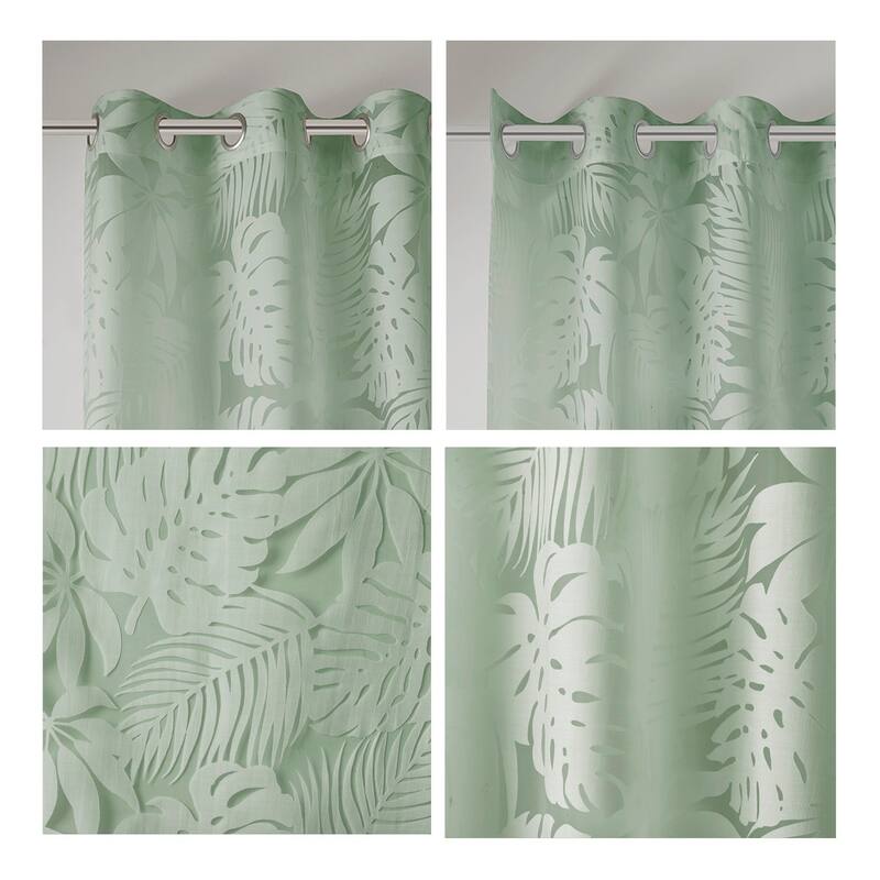 Palm Leaf Burnout Window Sheer