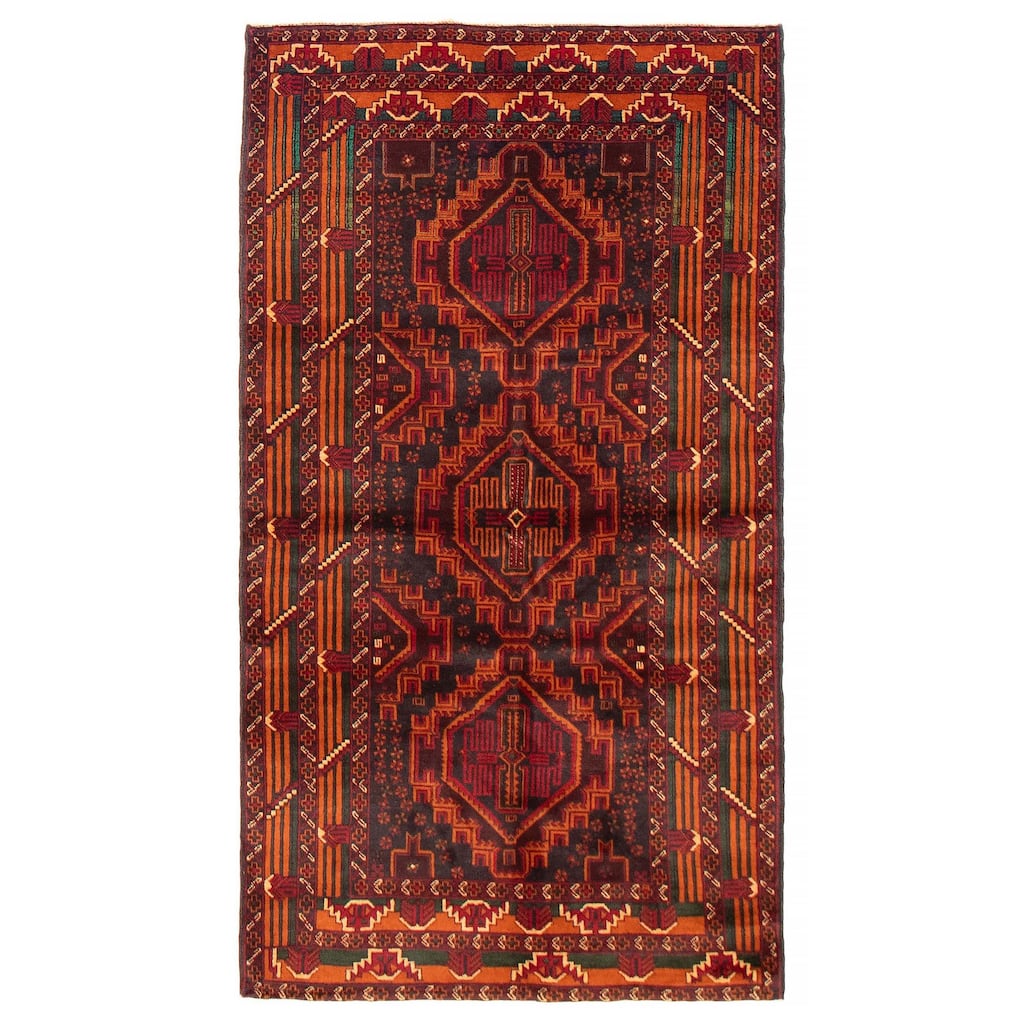 Teimani Burnt Orange Rug 3'7" x 6'6" - 3'7 x 6'6