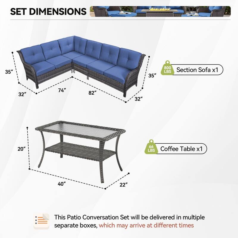 Outdoor Conversation Sets 2 Sectional Sofa Furniture