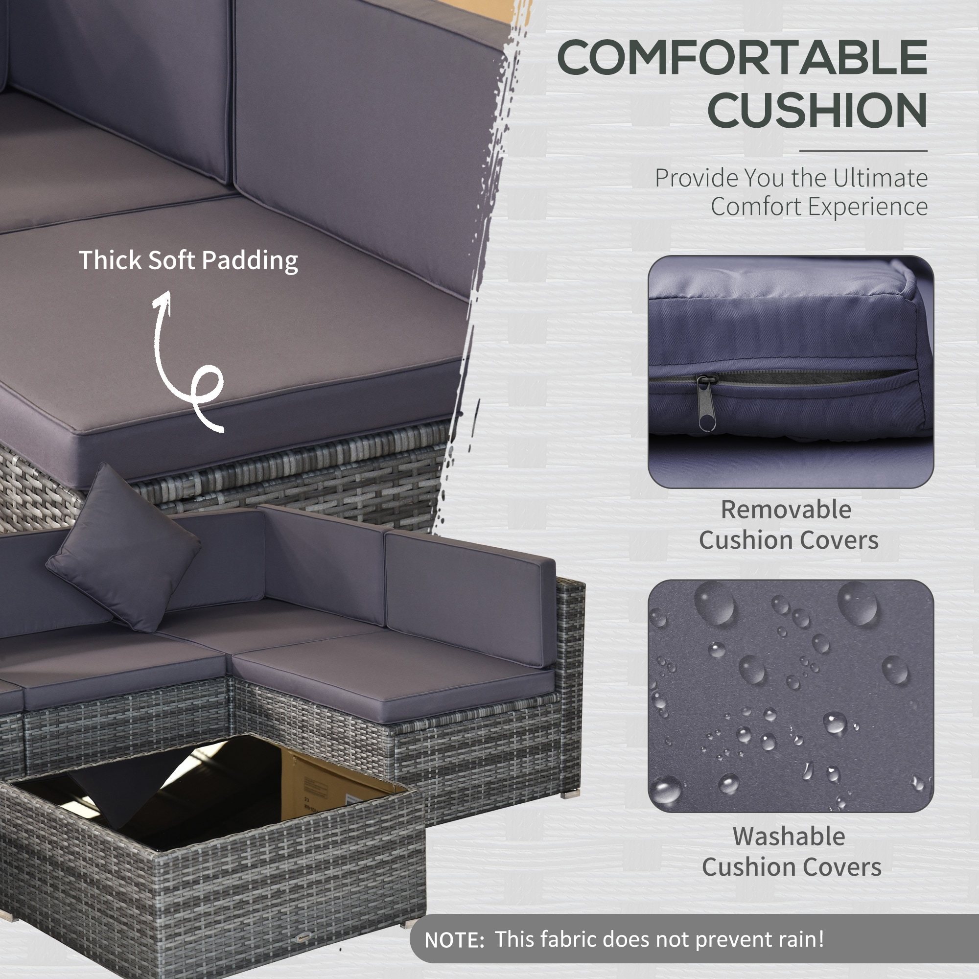 Siara 7 piece modern rattan sale