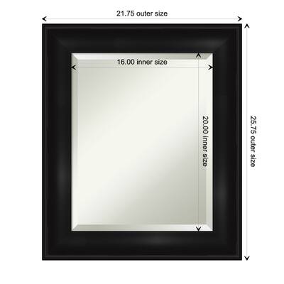 Beveled Wall Mirror - Grand Black Frame - Grand Black