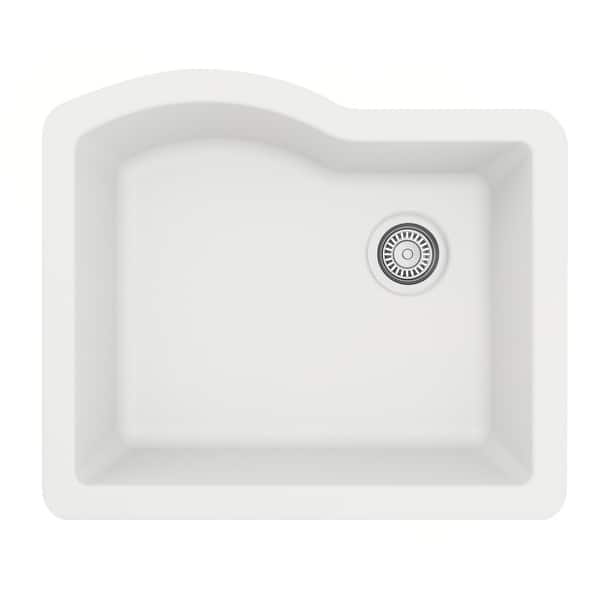 slide 27 of 57, Karran Undermount Quartz Single Bowl Kitchen Sink White