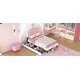preview thumbnail 15 of 14, Upholstered Twin Size Platform Bed with Crown Headboard and 2 Drawers