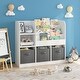 preview thumbnail 2 of 18, White Kids Bookcase Display Stand with 3 Drawers,Toy Storage