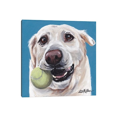 iCanvas "Yellow Lab With Ball" by Hippie Hound Studios Canvas Print