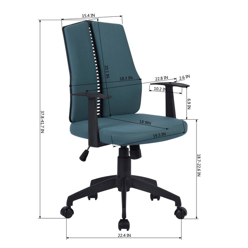 HomyLin Adjustable Home Office Chair Swivel Task Chair with Armrest and Lumbar Support